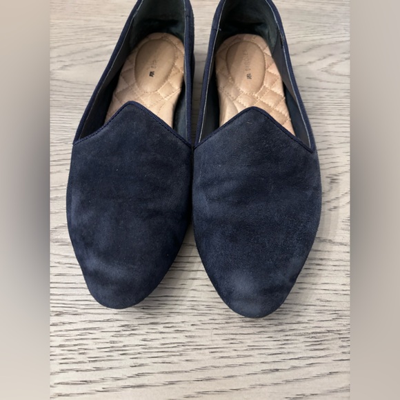 Birdies Flat In Navy Suede Size 7 - Picture 1 of 6